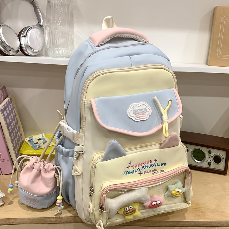 Rucsac școlar, unisex, exterior nylon, design respirabil, căptușeală poliester, stil urban minimalist