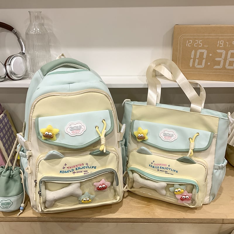 Rucsac școlar, unisex, exterior nylon, design respirabil, căptușeală poliester, stil urban minimalist