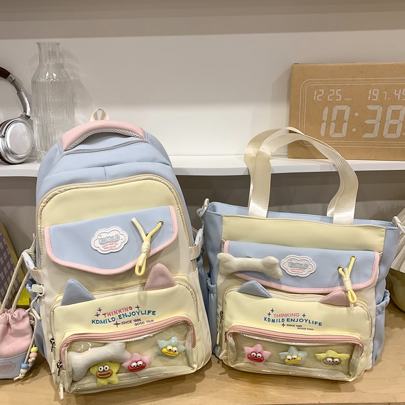 Rucsac școlar, unisex, exterior nylon, design respirabil, căptușeală poliester, stil urban minimalist