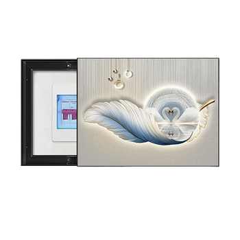 Διακοσμητικός πίνακας για κάλυψη ηλεκτρικού μετρητή, χωρίς διάτρηση για ανάρτηση, με κάδρο από PS αφρό, τοπίο