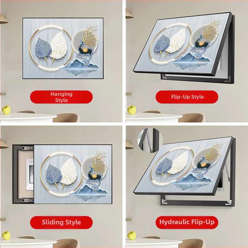 Διακοσμητικός πίνακας για κάλυψη ηλεκτρικού μετρητή, χωρίς διάτρηση για ανάρτηση, με κάδρο από PS αφρό, τοπίο