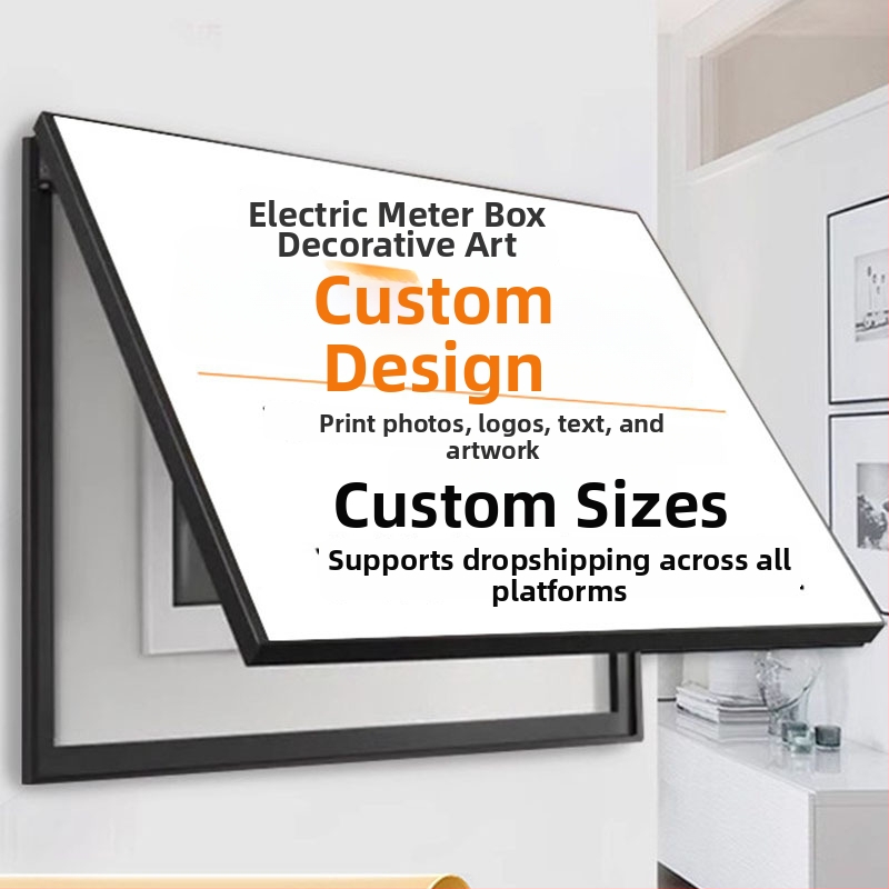 Διακοσμητικός πίνακας για κάλυψη ηλεκτρικού μετρητή, χωρίς διάτρηση για ανάρτηση, με κάδρο από PS αφρό, τοπίο