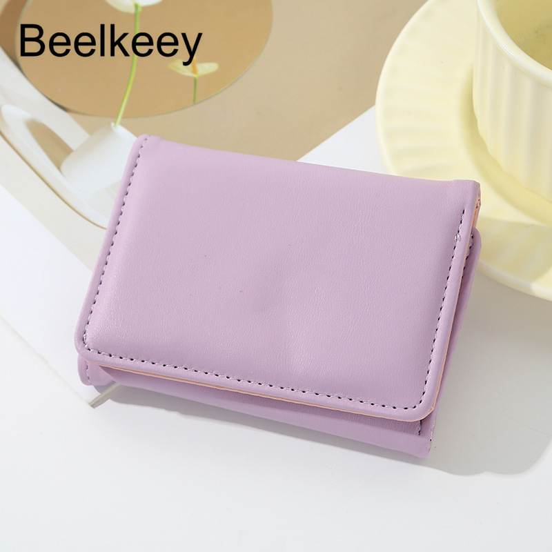 Beelkeey γυναικείο πορτοφόλι νομισμάτων με τριπλό PU, ultra‑ελαφρύ καθημερινό πορτοφόλι με επένδυση πολυεστέρα, κορεατικό στυλ, καλοκαίρι 2024