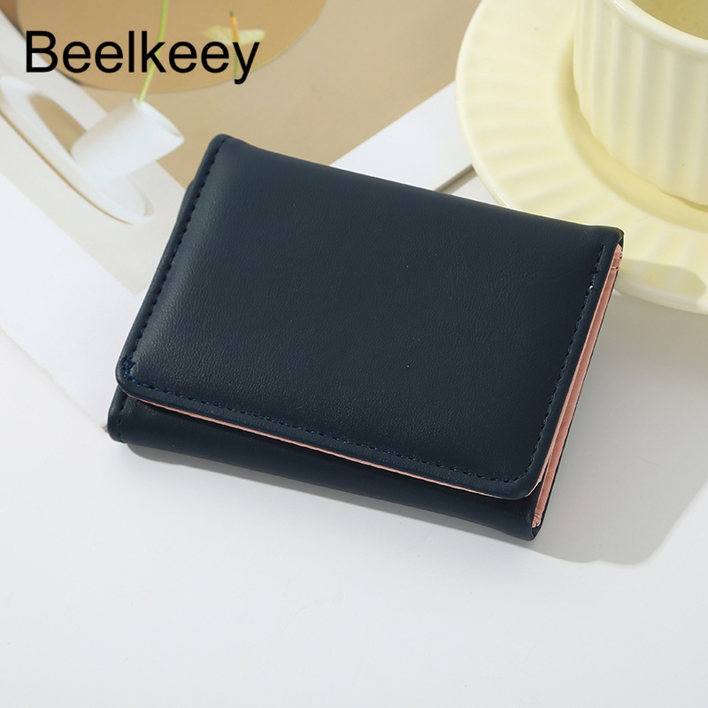 Beelkeey γυναικείο πορτοφόλι νομισμάτων με τριπλό PU, ultra‑ελαφρύ καθημερινό πορτοφόλι με επένδυση πολυεστέρα, κορεατικό στυλ, καλοκαίρι 2024