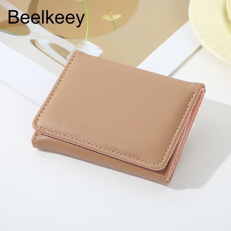 Beelkeey γυναικείο πορτοφόλι νομισμάτων με τριπλό PU, ultra‑ελαφρύ καθημερινό πορτοφόλι με επένδυση πολυεστέρα, κορεατικό στυλ, καλοκαίρι 2024