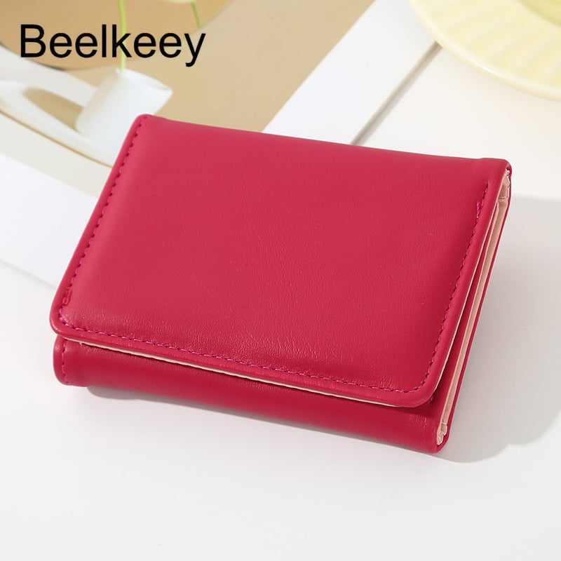 Beelkeey γυναικείο πορτοφόλι νομισμάτων με τριπλό PU, ultra‑ελαφρύ καθημερινό πορτοφόλι με επένδυση πολυεστέρα, κορεατικό στυλ, καλοκαίρι 2024