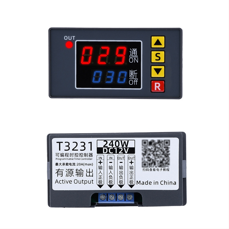 Μοντέλο ρελέ χρονομέτρου 12V/24V/220V με καθυστέρηση, άπειρος κύκλος ισχύος, διπλή ψηφιακή οθόνη