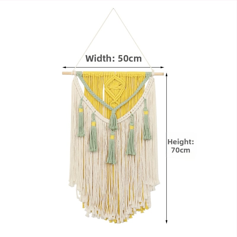 Μποέμικο βαμβακερό ταπετσαρία τοίχου, χειροποίητο, τετράγωνο, ριγέ σχέδιο