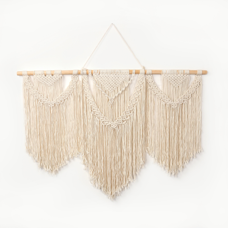 Μποέμικο βαμβακερό ταπετσαρία τοίχου, χειροποίητο, τετράγωνο, ριγέ σχέδιο