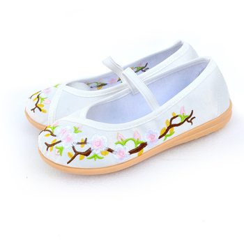 Gyerekeknek készült etnikai lapos talpú cipő, PU felsőrész és PU belső rész, uniszex, Shandong eredet