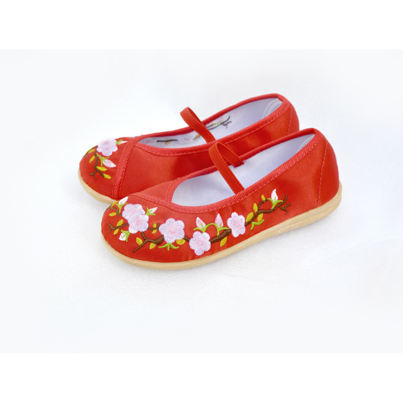 Gyerekeknek készült etnikai lapos talpú cipő, PU felsőrész és PU belső rész, uniszex, Shandong eredet