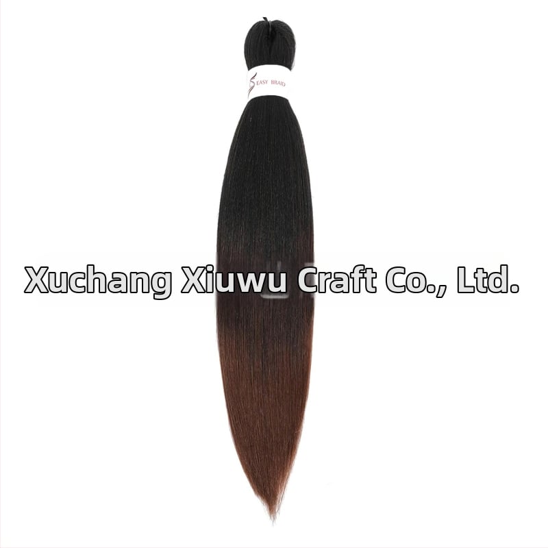 Perucă exotică EZ croită manual, cu păr de mătase autohtonă, lungă și dreaptă