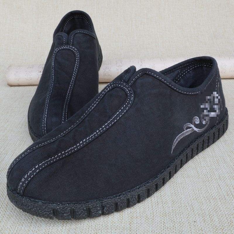 Γυναικείες φλατ με ντένιμ επάνω, κέντημα, στρογγυλό δάχτυλο, ρηχό άνοιγμα, χαμηλό τακούνι 1–3 cm, αναπνέουσα ελαφριά σόλα PVC, βαμβακερή επένδυση