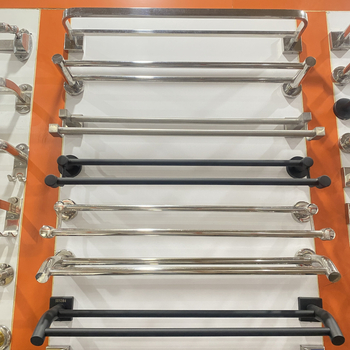 304 rozsdamentes acél törölközőtartó, falra szerelhető, egylábu vagy kettős rúddal, polírozott felület, 2 rétegű tárolás