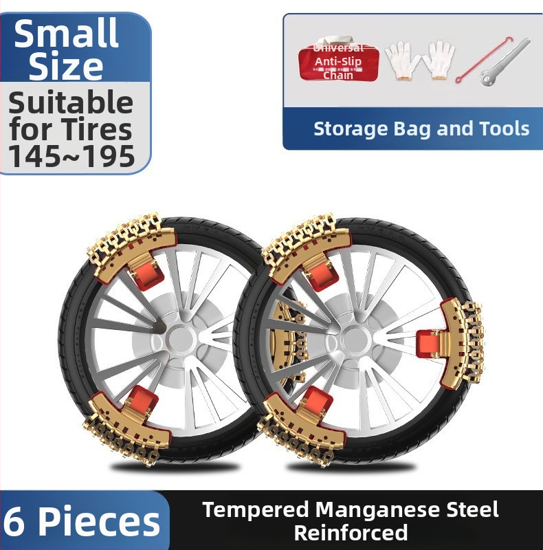 Mangán acélból készült hóláncok, hőkezelet, csúszásmentes, autók és SUV-k számára, univerzális illeszkedés sedan, SUV, kereskedelmi jármű, pickup és MPV, hétcsatornás kialakítás