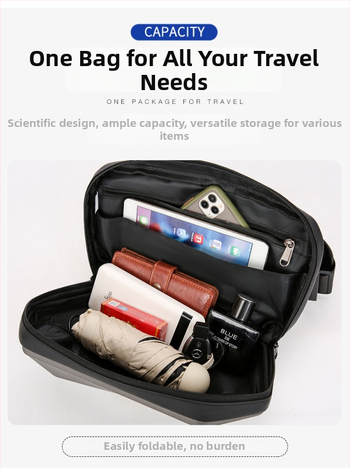 Ανδρική χιαστί τσάντα, PVC περίβλημα, πολυεστερική επένδυση, μάρκα Pengyu, αναπνεύσιμη, αδιάβροχη, ανθεκτική στη φθορά, επεκτάσιμη