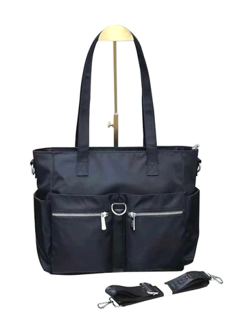 Γυναικεία τσάντα crossbody από Oxford ύφασμα, οριζόντια τετράγωνη μορφή, κλείσιμο με φερμουάρ, διπλό λουρί ώμου, εσωτερικές θήκες: φερμουάρ, θήκη για κινητό και ταυτότητα