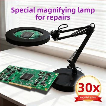 Φωτιστικό LED γραφείου με προστασία ματιών, μακρύ βραχίονας και αναδιπλούμενος μεγεθυντικός φακός, 6–10W, τροφοδοσία USB, CE πιστοποιημένο, CRI 80–89, τάση ≤36V