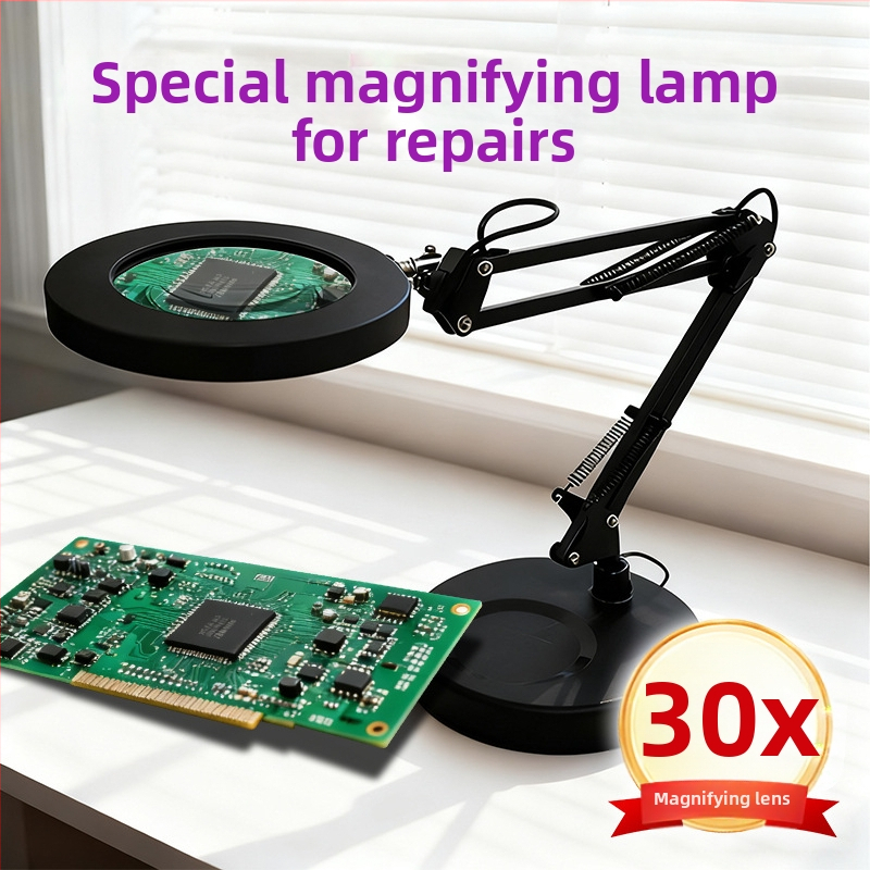 LED stolová lampa na ochranu očí s dlhým ramenom a skladacou lupou, 6–10W, USB napájanie, CE certifikát, CRI 80–89, napätie ≤36V