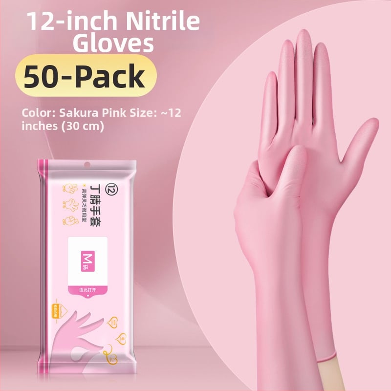 Γάντια μιας χρήσης για πλύσιμο πιάτων - λατέξ, κανονικό πάχος, μήκος 28 εκ, μάρκα Qiaofeng