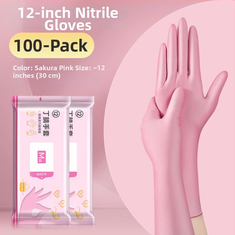 Γάντια μιας χρήσης για πλύσιμο πιάτων - λατέξ, κανονικό πάχος, μήκος 28 εκ, μάρκα Qiaofeng