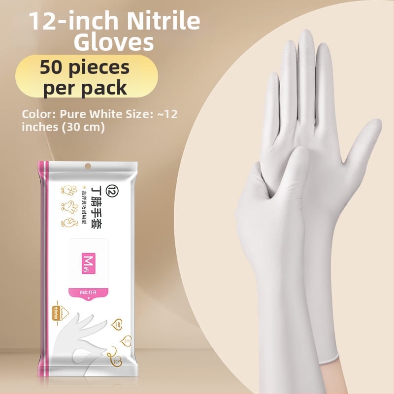 Γάντια μιας χρήσης για πλύσιμο πιάτων - λατέξ, κανονικό πάχος, μήκος 28 εκ, μάρκα Qiaofeng