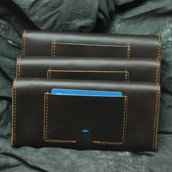 Unisex πορτοφόλι τύπου φακέλου από γνήσιο δέρμα Crazy Horse, μοντέλο LD165, μακρύς μορφή, retro σχέδιο με κλείσιμο flip