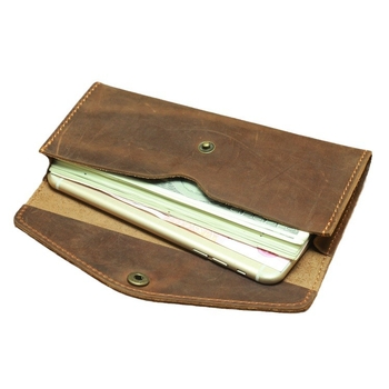 Unisex πορτοφόλι τύπου φακέλου από γνήσιο δέρμα Crazy Horse, μοντέλο LD165, μακρύς μορφή, retro σχέδιο με κλείσιμο flip