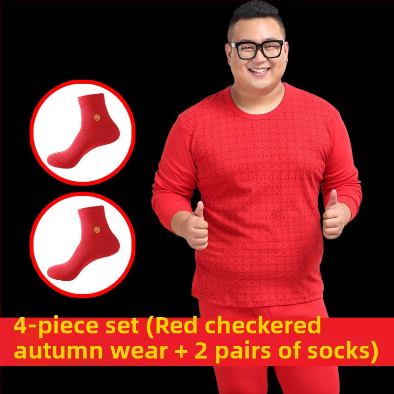 Set de lenjerie termică pentru bărbați, 100% bumbac — călduros pulover cu guler rotund, mâneci lungi și pantaloni, țesătură de greutate medie 181–200 g/m2