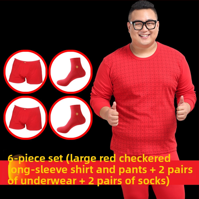 Set de lenjerie termică pentru bărbați, 100% bumbac — călduros pulover cu guler rotund, mâneci lungi și pantaloni, țesătură de greutate medie 181–200 g/m2