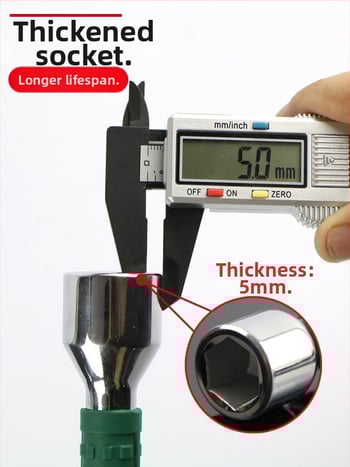 Кръстовиден гаечен ключ за смяна на гуми, Chrome vanadium стомана, удължен накрайник, лесно завинтване