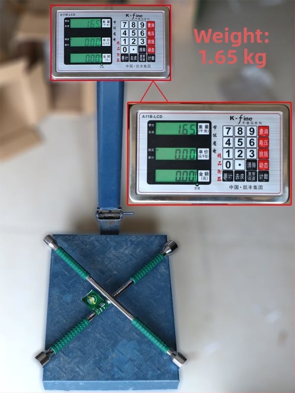 Krizový zásuvkový kľúč na výmenu pneumatík, chróm-vanádová oceľ, predĺžená hlavica, úspora sily