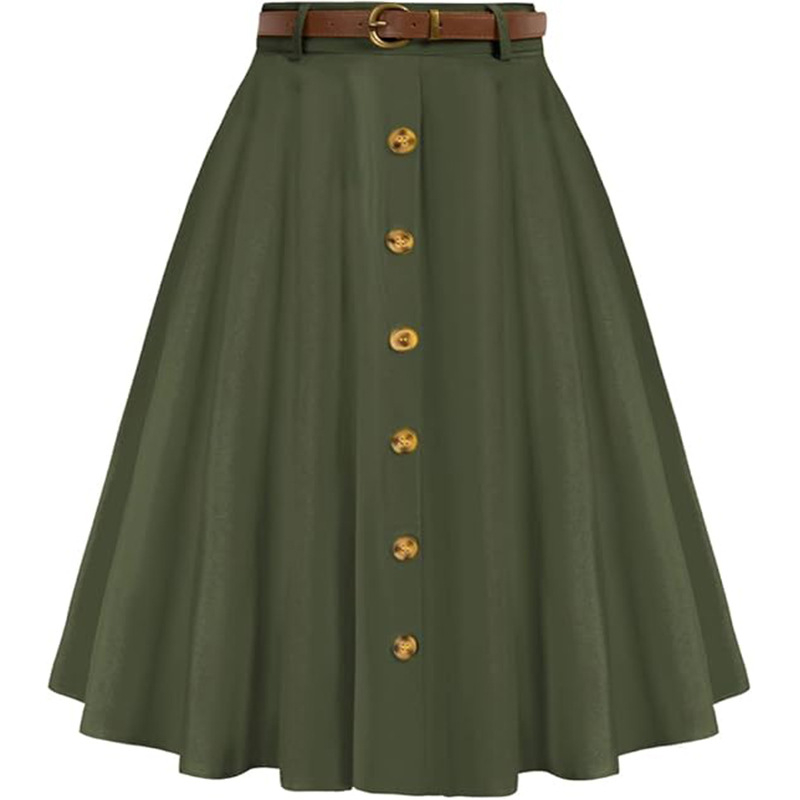 Sukňa typu A-línie s parasolovým strihom, letná elegancia, vysoký pás, midi dĺžka, nylon s elastanom