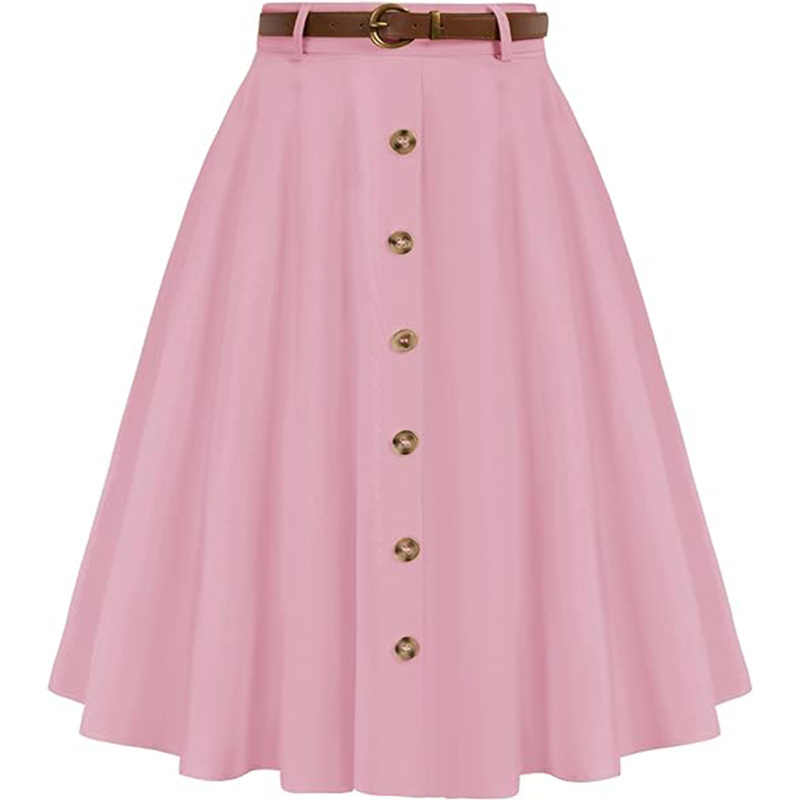 Sukňa typu A-línie s parasolovým strihom, letná elegancia, vysoký pás, midi dĺžka, nylon s elastanom