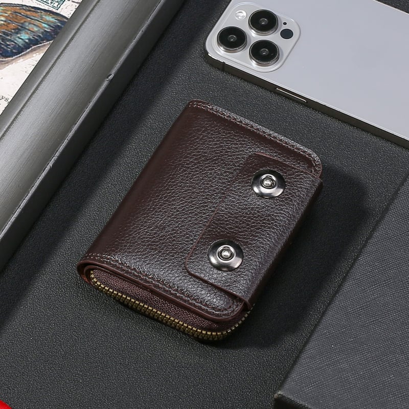 Πορτοφόλι για κέρματα με ακκορντόν στυλ κοντό πορτοφόλι, PU δερμάτινο, θήκη καρτών και μεγάλη χωρητικότητα, ανδρικό, φθινοπωρο 2025