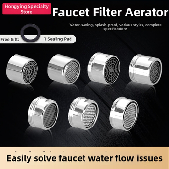 Aerátor na kohútik s filtrom — úspora vody, meď, elektroplating povrch, jednorukové ovládanie, nominálny tlak 1.6 MPa, prevádzková teplota 120°C, montáž vnútorná a vonkajšia