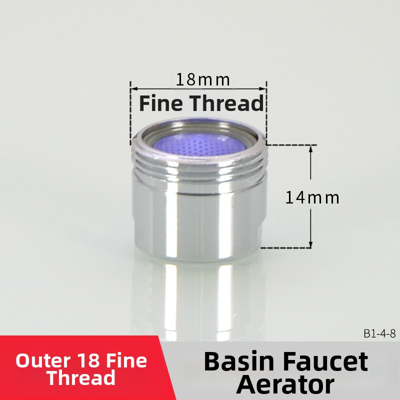 Aerátor na kohútik s filtrom — úspora vody, meď, elektroplating povrch, jednorukové ovládanie, nominálny tlak 1.6 MPa, prevádzková teplota 120°C, montáž vnútorná a vonkajšia