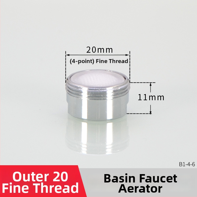 Aerátor na kohútik s filtrom — úspora vody, meď, elektroplating povrch, jednorukové ovládanie, nominálny tlak 1.6 MPa, prevádzková teplota 120°C, montáž vnútorná a vonkajšia
