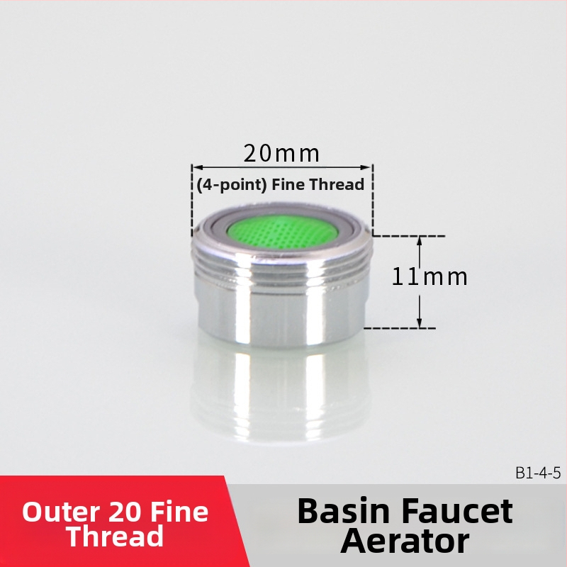 Aerátor na kohútik s filtrom — úspora vody, meď, elektroplating povrch, jednorukové ovládanie, nominálny tlak 1.6 MPa, prevádzková teplota 120°C, montáž vnútorná a vonkajšia