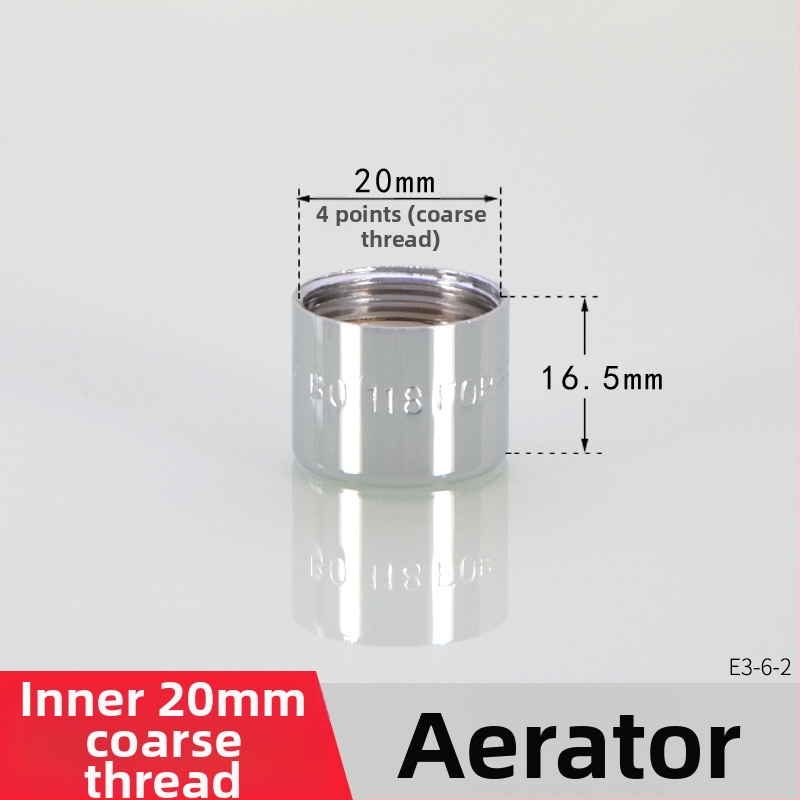 Aerátor na kohútik s filtrom — úspora vody, meď, elektroplating povrch, jednorukové ovládanie, nominálny tlak 1.6 MPa, prevádzková teplota 120°C, montáž vnútorná a vonkajšia
