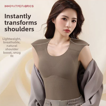 Vestă termică pentru femei cu pernă pentru bust, elasticitate ridicată, fleece periat, țesătură Derong din acrilic, 161–180 g/m²