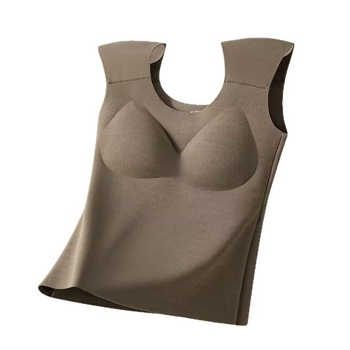 Vestă termică pentru femei cu pernă pentru bust, elasticitate ridicată, fleece periat, țesătură Derong din acrilic, 161–180 g/m²