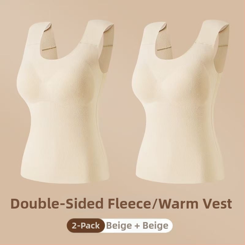 Vestă termică pentru femei cu pernă pentru bust, elasticitate ridicată, fleece periat, țesătură Derong din acrilic, 161–180 g/m²