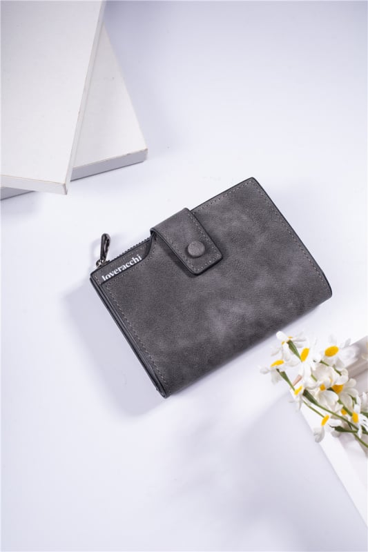 PU bőr női pénztárca, rövid fazonú cipzárral, nagy kapacitás, több kártyatartó rekesz, városi letisztult stílus