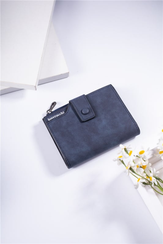 PU bőr női pénztárca, rövid fazonú cipzárral, nagy kapacitás, több kártyatartó rekesz, városi letisztult stílus