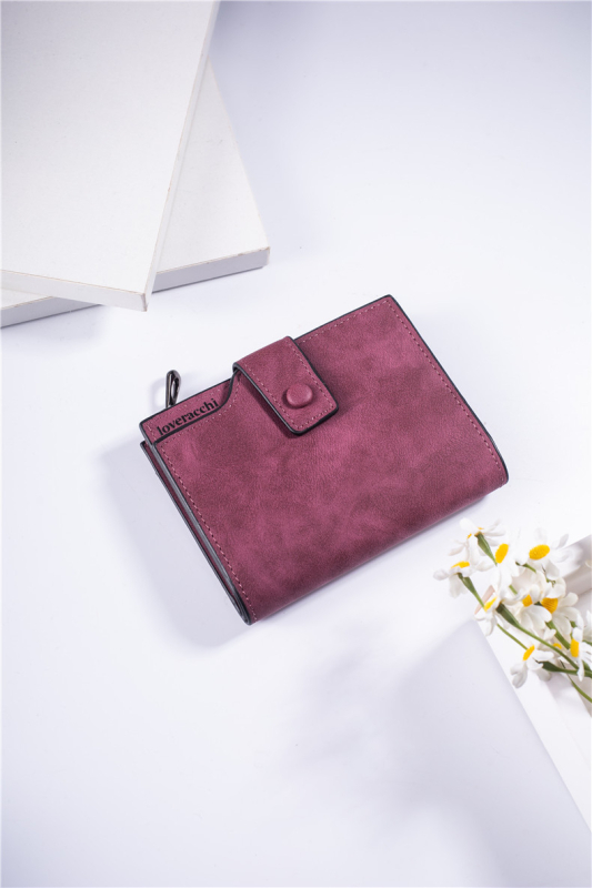 PU bőr női pénztárca, rövid fazonú cipzárral, nagy kapacitás, több kártyatartó rekesz, városi letisztult stílus