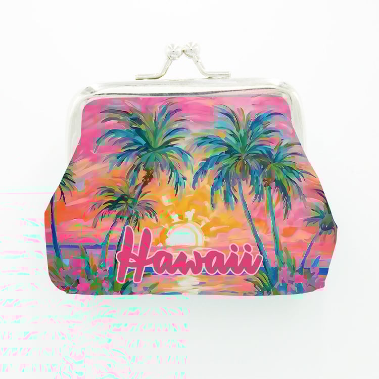 Πορτοφόλι για κέρματα με πόρπη, PU δέρμα, μοτίβο τοπίο, unisex, παιδικό σχέδιο, καθημερινή χρήση