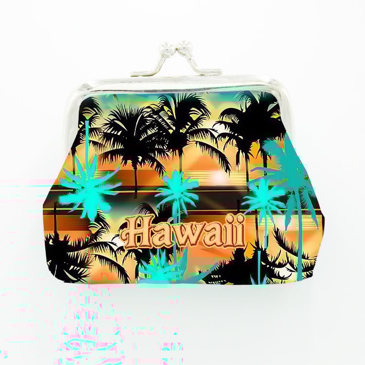 Πορτοφόλι για κέρματα με πόρπη, PU δέρμα, μοτίβο τοπίο, unisex, παιδικό σχέδιο, καθημερινή χρήση