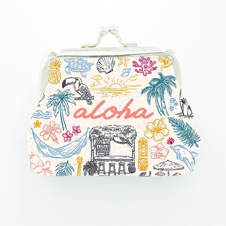 Πορτοφόλι για κέρματα με πόρπη, PU δέρμα, μοτίβο τοπίο, unisex, παιδικό σχέδιο, καθημερινή χρήση