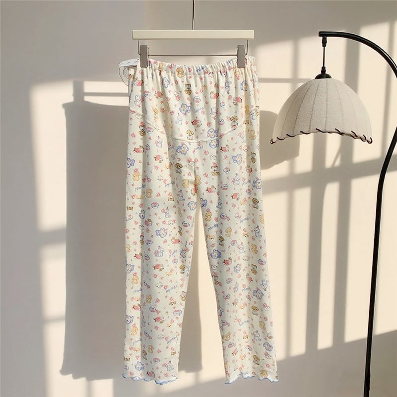 Παντελόνια εγκυμοσύνης με στήριξη κοιλιάς, μετά τον τοκετό, παντελόνια ύπνου με υψηλή μέση σε σχήμα U, ρυθμιζόμενα, παχύ ακρυλικό ύφασμα, κατάλληλα για χειμώνα, άνοιξη και φθινόπωρο